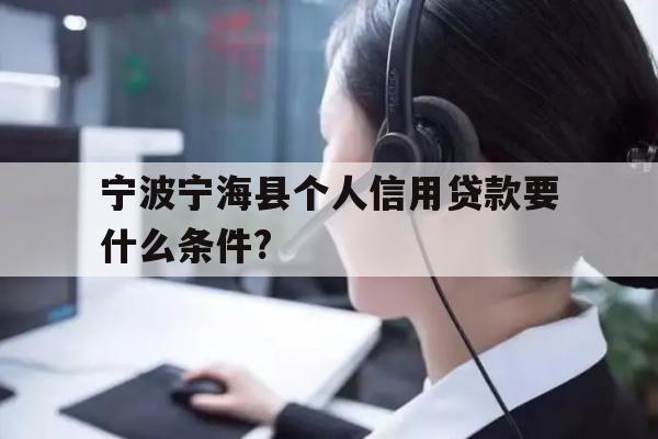 宁波宁海县个人信用贷款要什么条件?