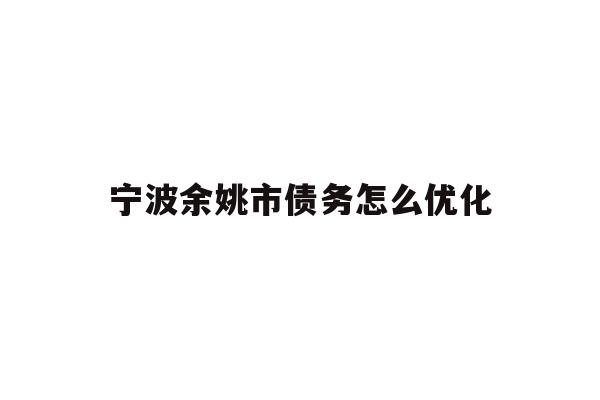 宁波余姚市债务怎么优化