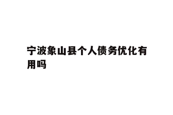 宁波象山县个人债务优化有用吗