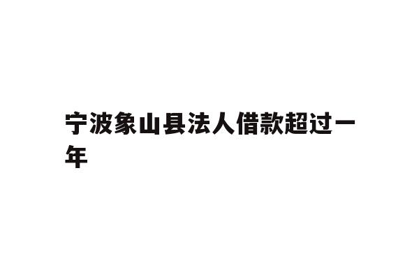 宁波象山县法人借款超过一年