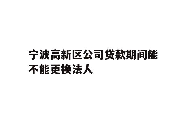 宁波高新区公司贷款期间能不能更换法人