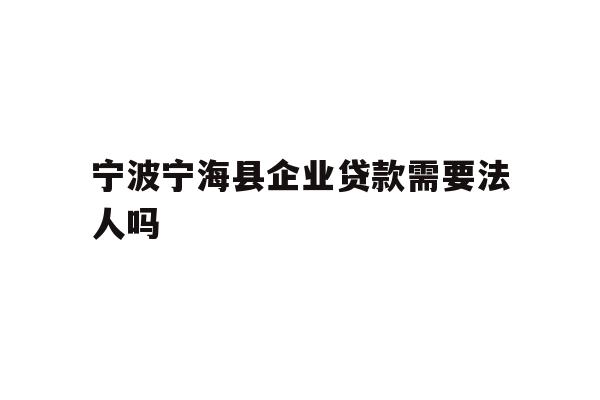 宁波宁海县企业贷款需要法人吗