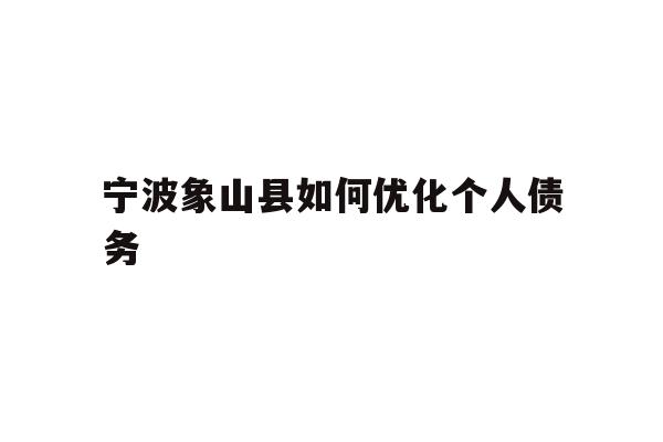 宁波象山县如何优化个人债务