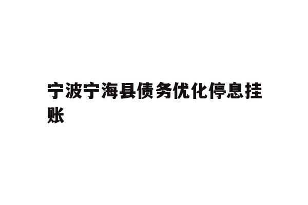 宁波宁海县债务优化停息挂账