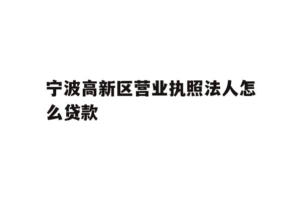 宁波高新区营业执照法人怎么贷款