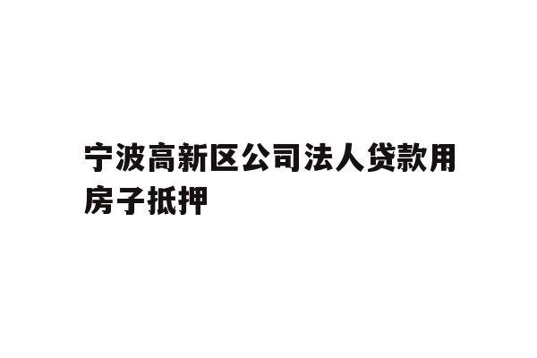 宁波高新区公司法人贷款用房子抵押