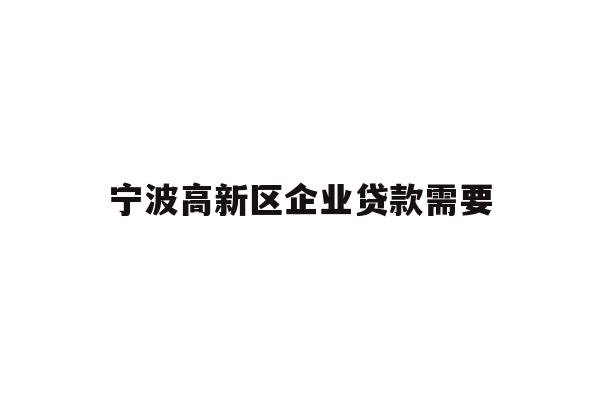宁波高新区企业贷款需要