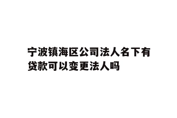 宁波镇海区公司法人名下有贷款可以变更法人吗
