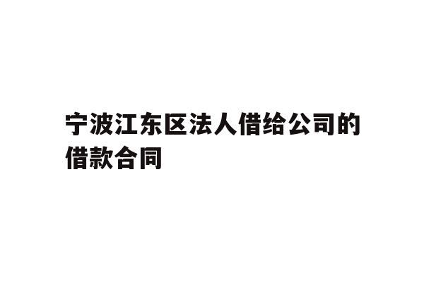 宁波江东区法人借给公司的借款合同