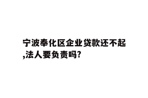 宁波奉化区企业贷款还不起,法人要负责吗?
