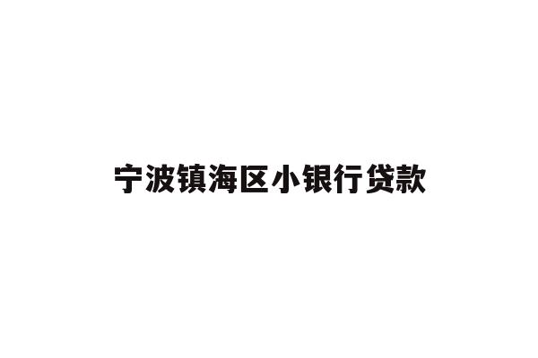 宁波镇海区小银行贷款