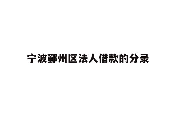 宁波鄞州区法人借款的分录