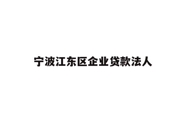 宁波江东区企业贷款法人