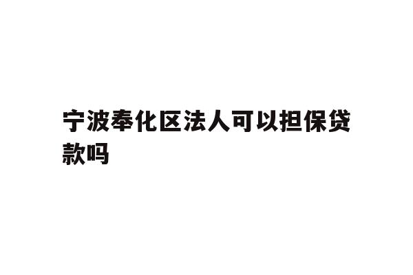 宁波奉化区法人可以担保贷款吗