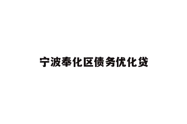 宁波奉化区债务优化贷