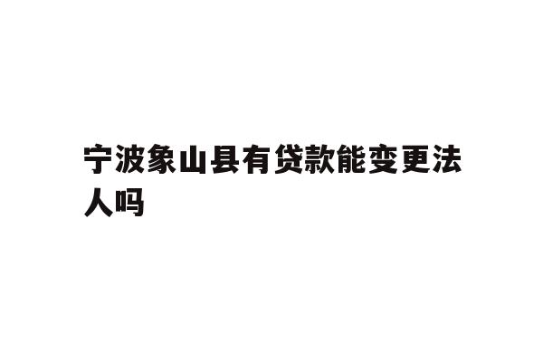 宁波象山县有贷款能变更法人吗