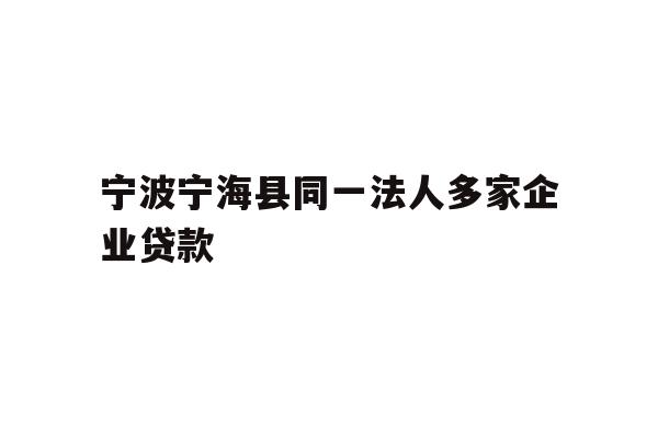 宁波宁海县同一法人多家企业贷款