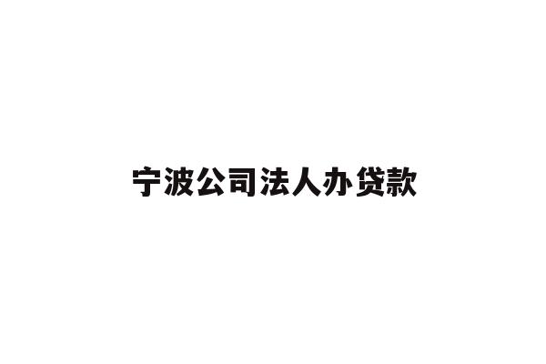 宁波公司法人办贷款
