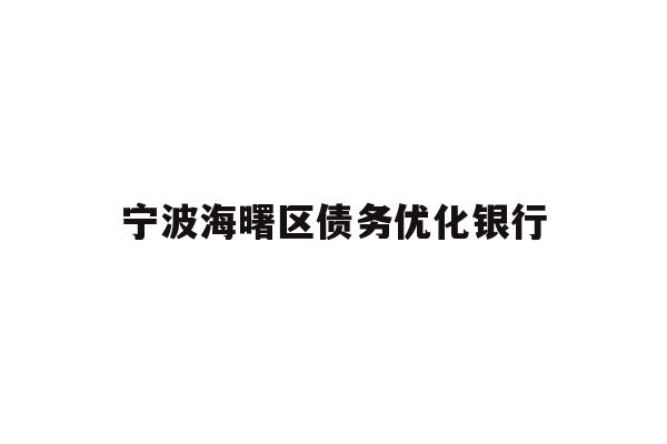 宁波海曙区债务优化银行