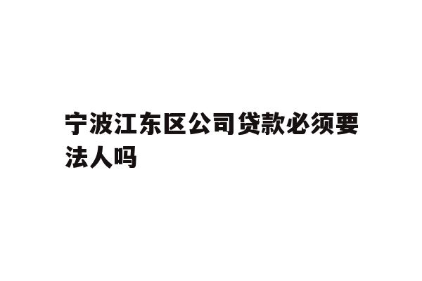 宁波江东区公司贷款必须要法人吗