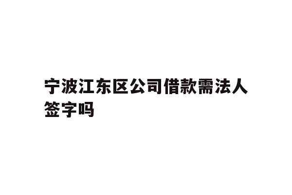 宁波江东区公司借款需法人签字吗