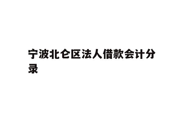 详细阅读:宁波北仑区法人借款会计分录 宁波北仑区法人借款会计分录