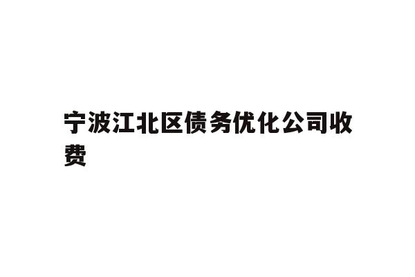 宁波江北区债务优化公司收费