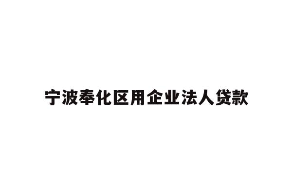 详细阅读:宁波奉化区用企业法人贷款 宁波奉化区用企业法人贷款