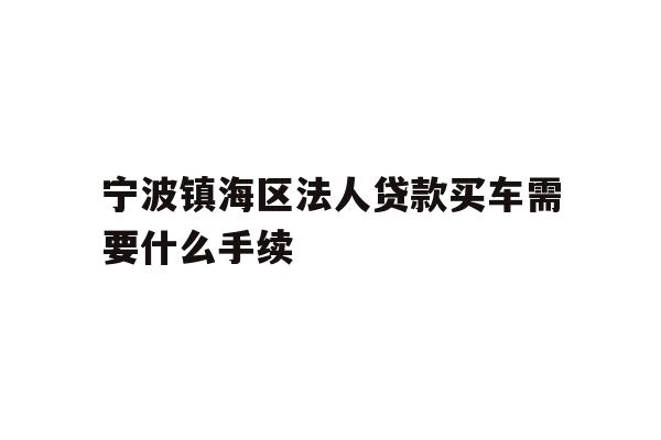 宁波镇海区法人贷款买车需要什么手续