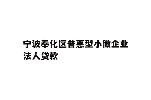 详细阅读:宁波奉化区普惠型小微企业法人贷款 宁波奉化区普惠型小微企业法人贷款