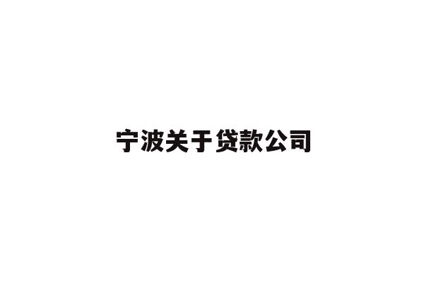 宁波关于贷款公司
