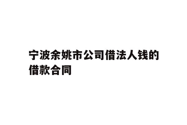 宁波余姚市公司借法人钱的借款合同