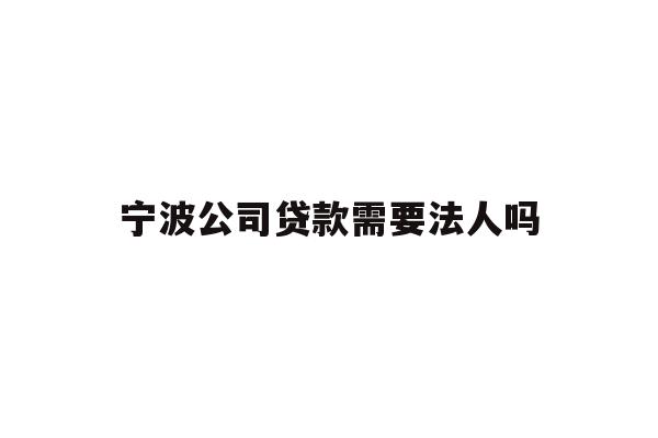 宁波公司贷款需要法人吗