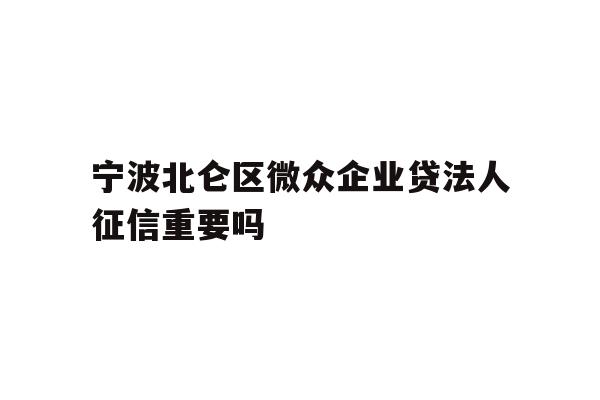 详细阅读:宁波北仑区微众企业贷法人征信重要吗 宁波北仑区微众企业贷法人征信重要吗
