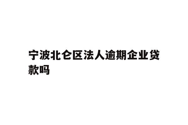 宁波北仑区法人逾期企业贷款吗