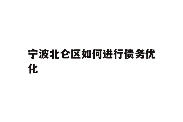详细阅读:宁波北仑区如何进行债务优化 宁波北仑区如何进行债务优化