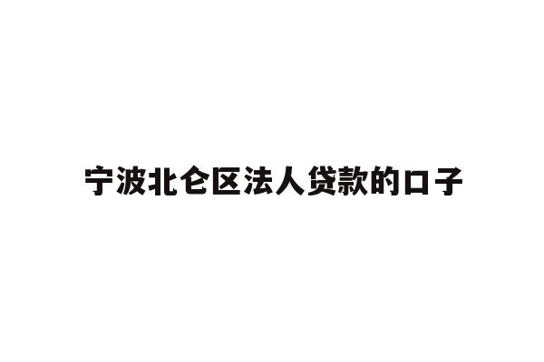 宁波北仑区法人贷款的口子