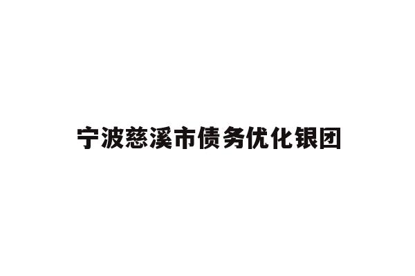 宁波慈溪市债务优化银团