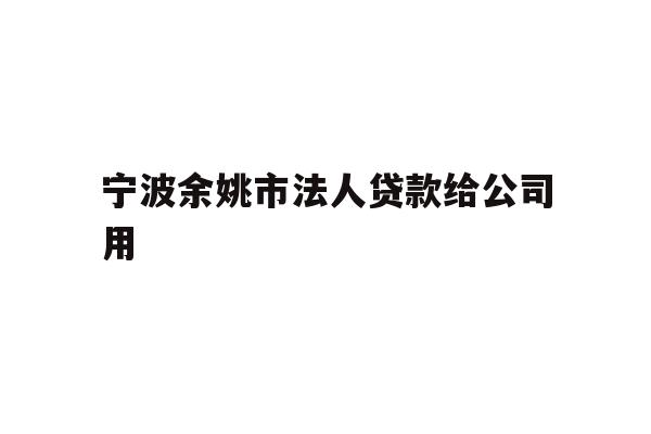 宁波余姚市法人贷款给公司用