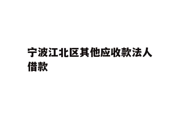 详细阅读:宁波江北区其他应收款法人借款 宁波江北区其他应收款法人借款