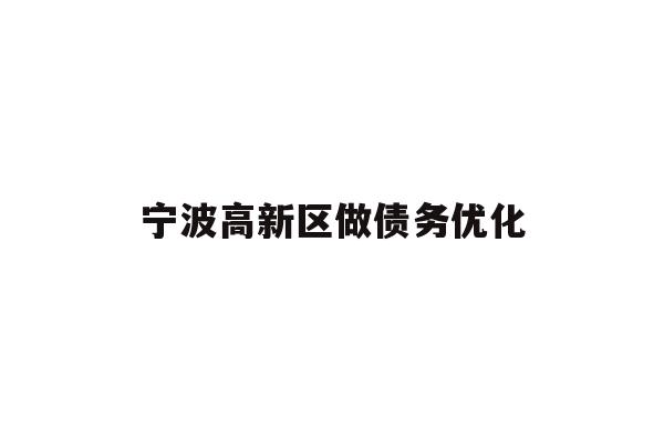 详细阅读:宁波高新区做债务优化 宁波高新区做债务优化