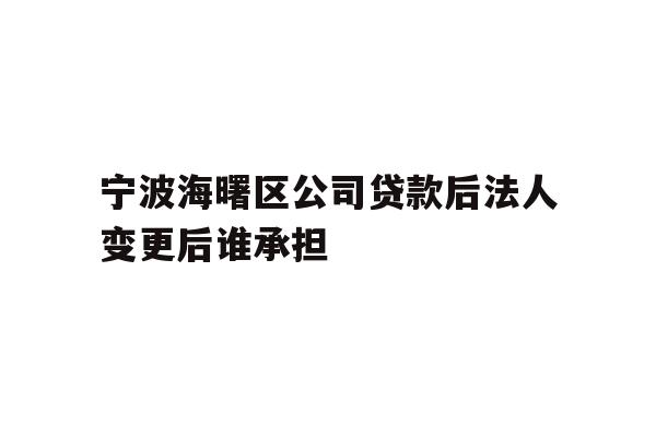 宁波海曙区公司贷款后法人变更后谁承担