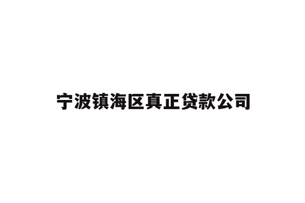 宁波镇海区真正贷款公司