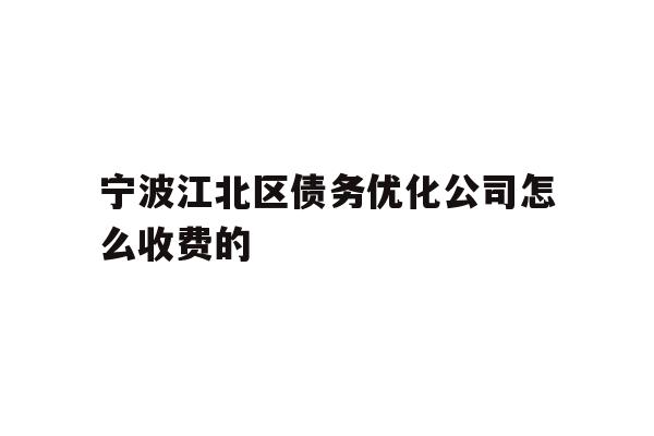 宁波江北区债务优化公司怎么收费的