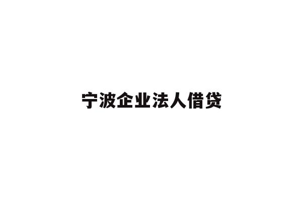 宁波企业法人借贷