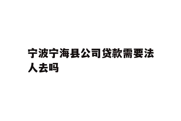 详细阅读:宁波宁海县公司贷款需要法人去吗 宁波宁海县公司贷款需要法人去吗