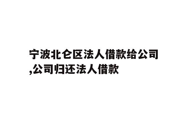 宁波北仑区法人借款给公司,公司归还法人借款