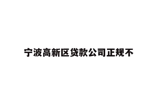 宁波高新区贷款公司正规不