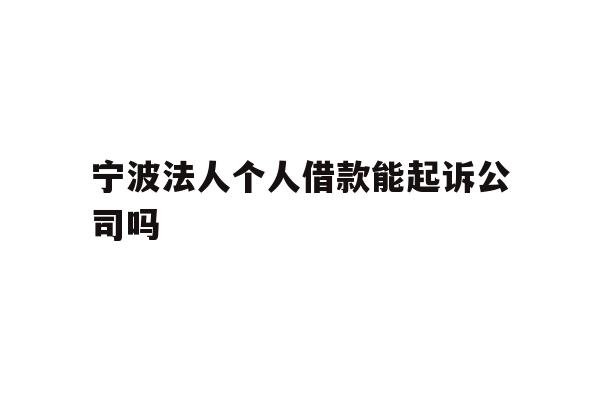 宁波法人个人借款能起诉公司吗