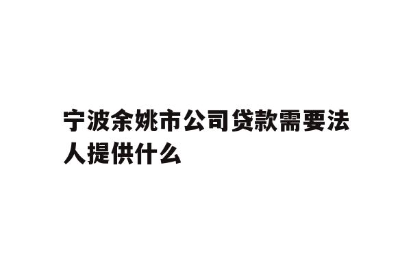 宁波余姚市公司贷款需要法人提供什么